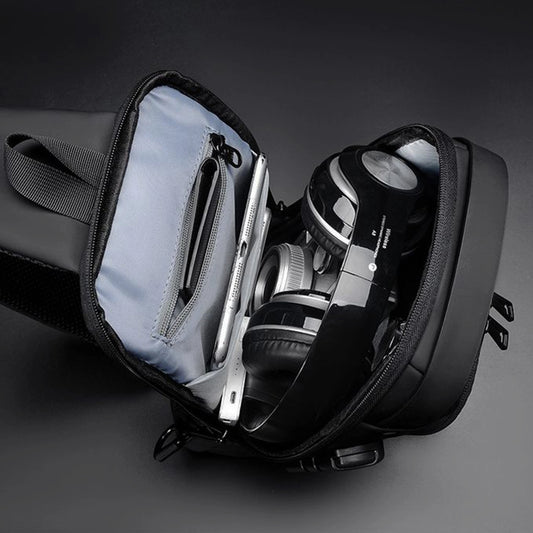 Sac De Poitrine Multifonctionnel Pour Hommes USB Anti-vol