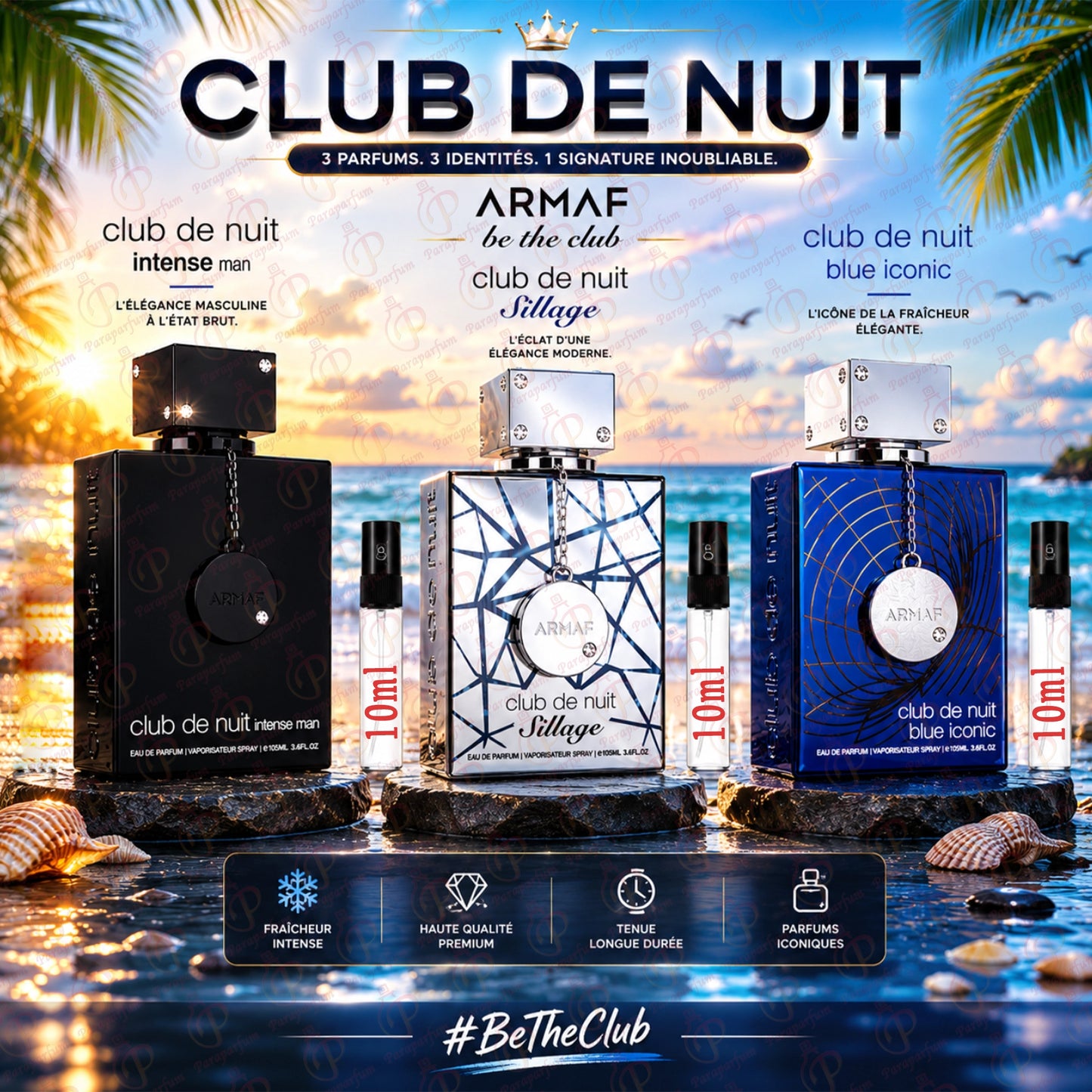 Pack Club de Nuit Armaf (Intense Man, Sillage & Blue Iconic) 10ml