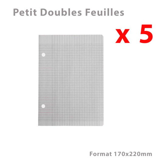 5 Petit Doubles Feuilles 17*22 60G 80 Pages