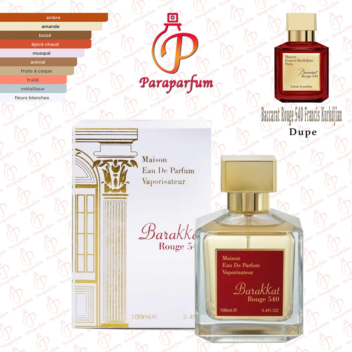 Barakkat Rouge 540 Fragrance world 100ml