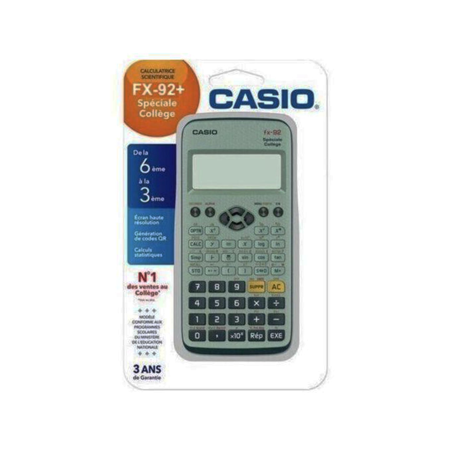 Calculatrice Scientifique Casio FX-92+ Spéciale Collège