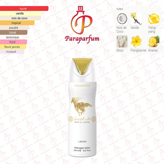 Déodorant Qaed Al Fursan Unlimited Lattafa 200ml