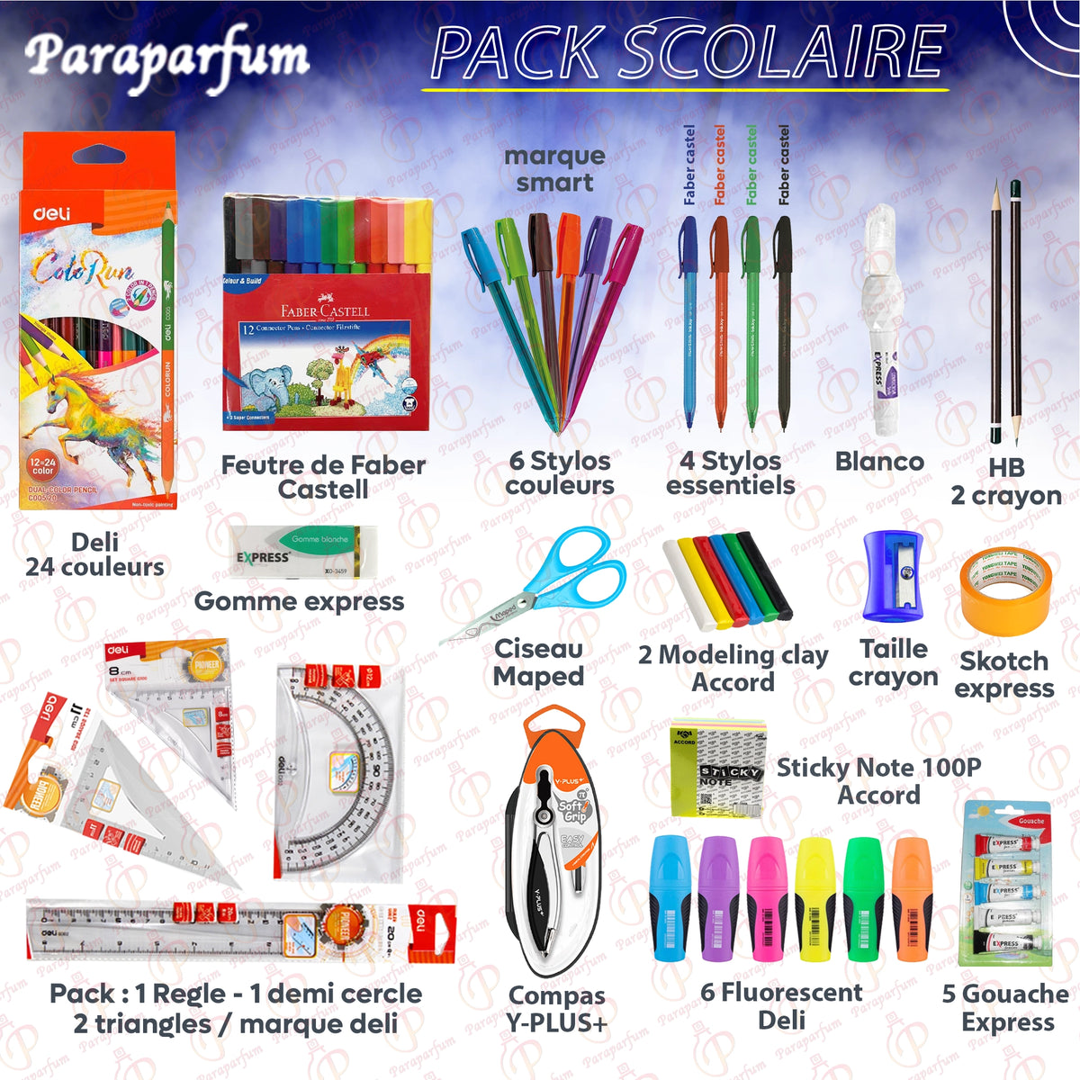 Pack Deli de créativité scolaire de 29 Pièces Pour Garçon