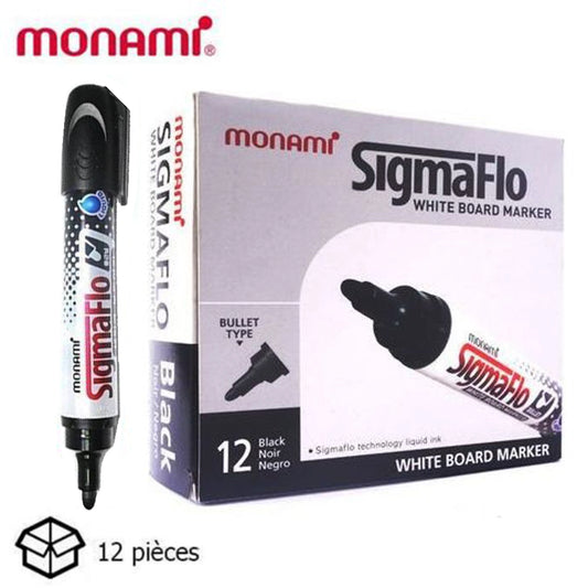 Lot de 12 Marqueurs Sigmaflo Monami Pour Tableau Blanc