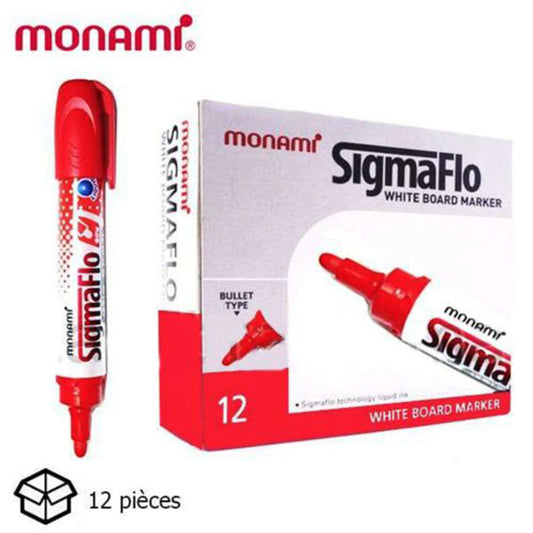 Lot de 12 Marqueurs Sigmaflo Monami Pour Tableau Blanc