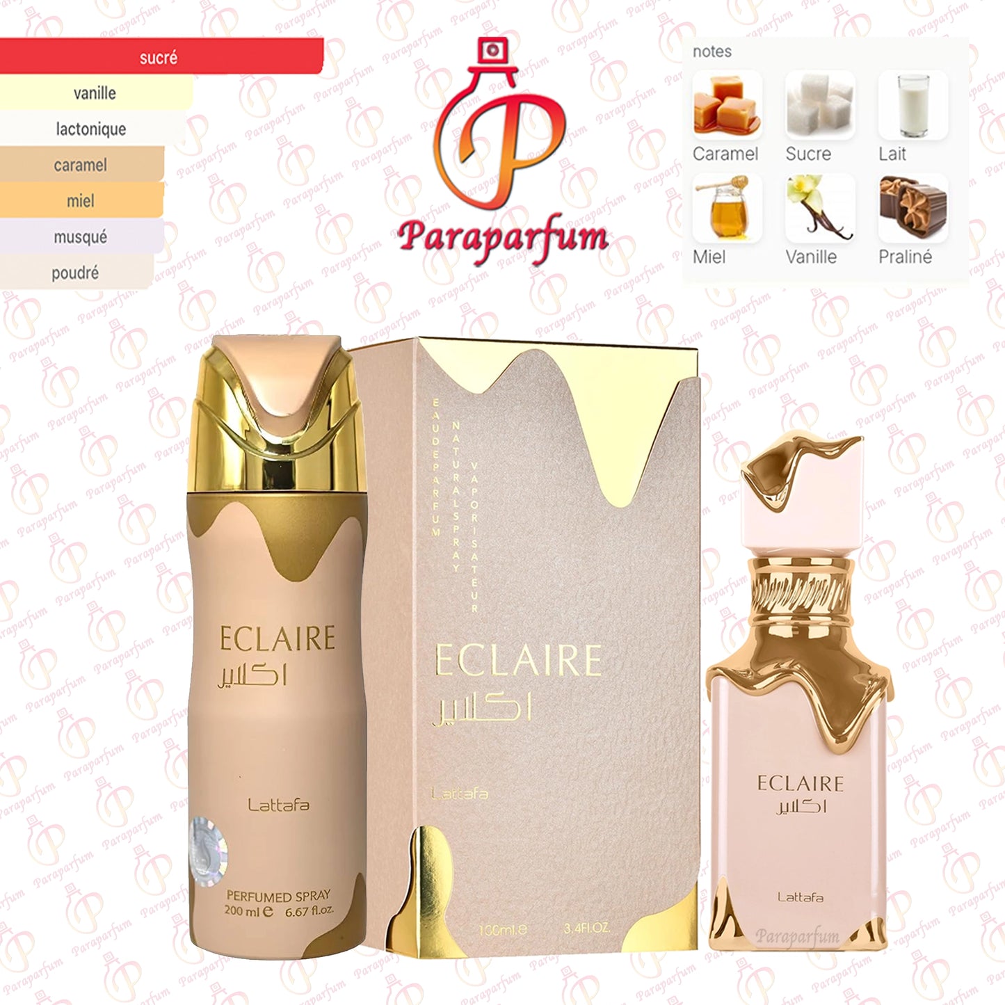 Pack Eclaire Lattafa Eau de parfum + Déodorant 200ml