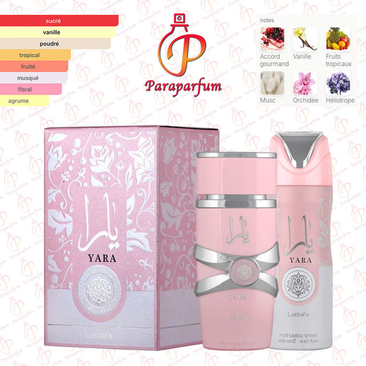 Pack Yara Lattafa Eau de parfum + Déodorant 200ml