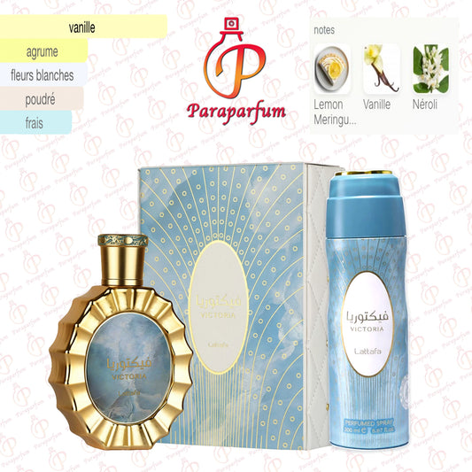 Pack Victoria Lattafa Eau de parfum + Déodorant 200ml