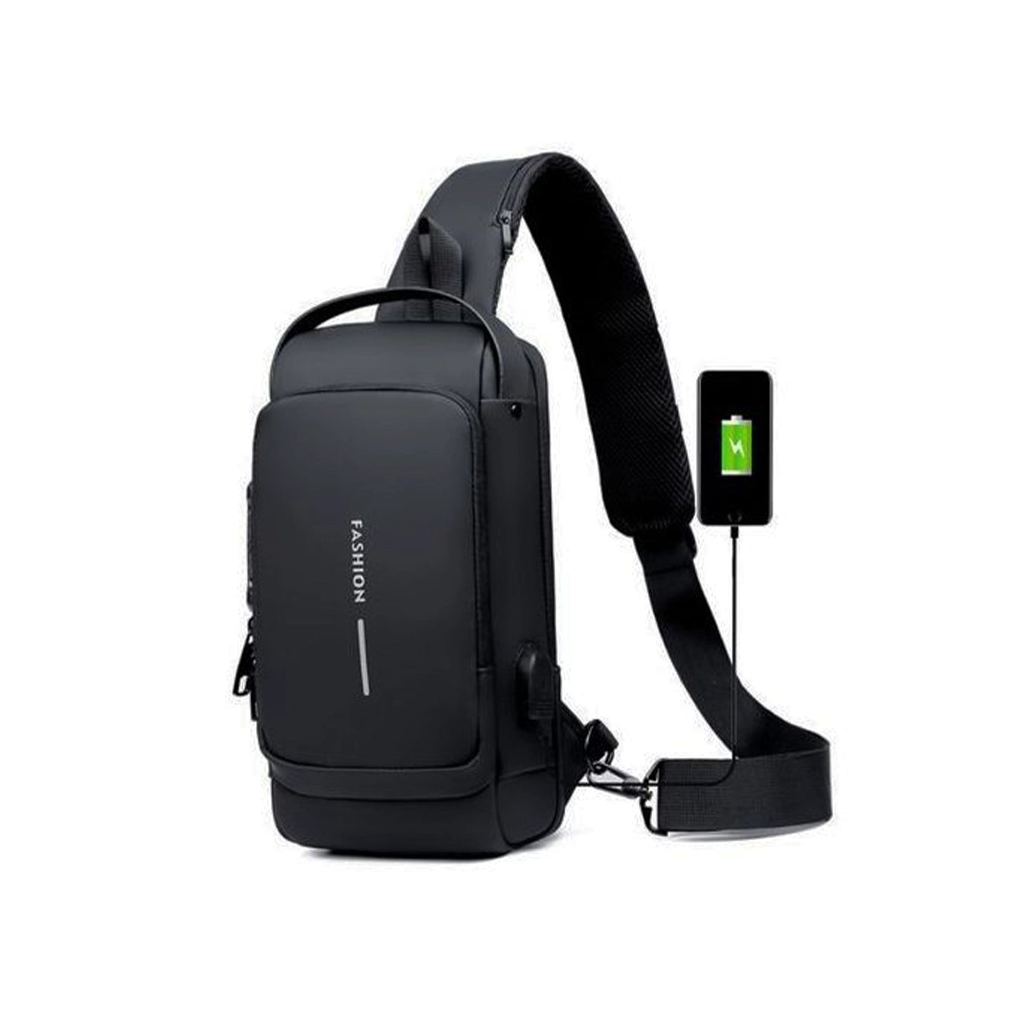 Sac De Poitrine Multifonctionnel Pour Hommes USB Anti-vol