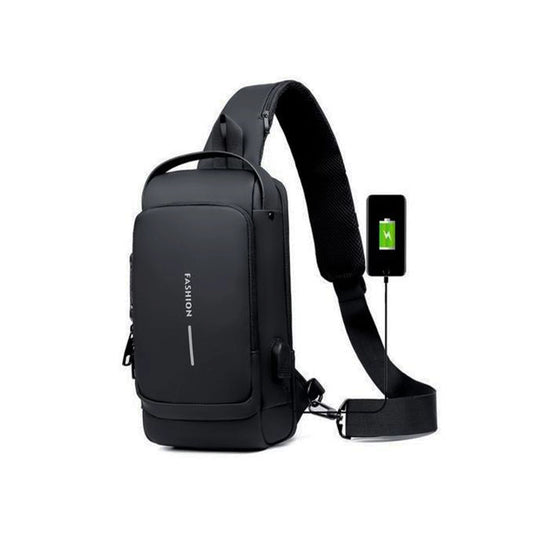 Sac De Poitrine Multifonctionnel Pour Hommes USB Anti-vol