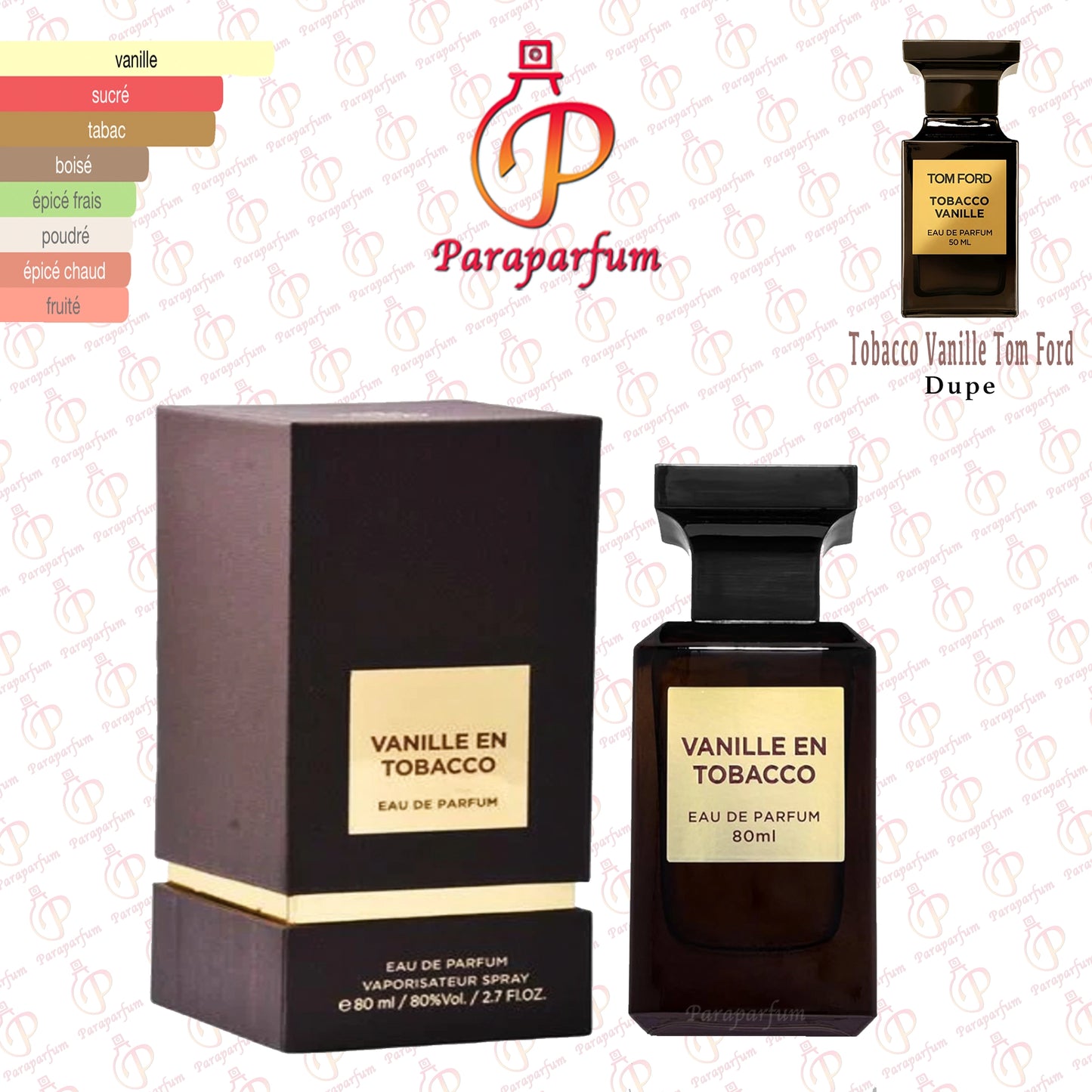 Vanille en Tobacco Fragrance World 80ml