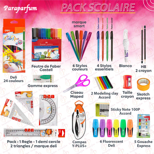 Pack Deli de créativité scolaire de 29 Pièces Pour Fille